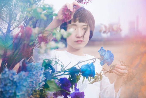 Girl and flowers